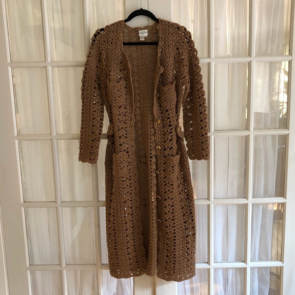 Tracy Reese Sweaters - Tracy Reese Crochet Camel Sweater Coat